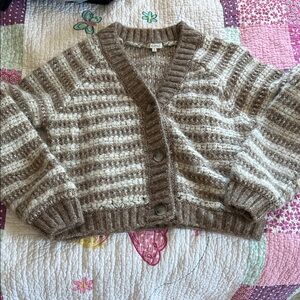 Z Supply Brown and Cream Knit Sweater